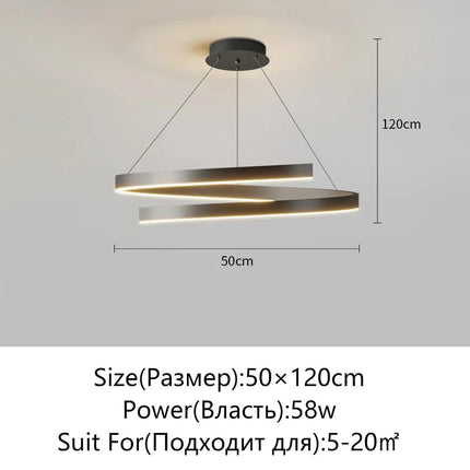 Lustre spirale LED en aluminium pour décoration intérieure — LZ4X9P