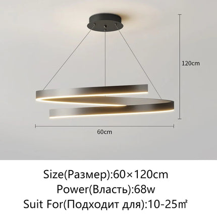 Lustre spirale LED en aluminium pour décoration intérieure — LZ4X9P
