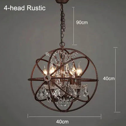 Lustre suspension style américain rétro en cristal pour bar et restaurant — LZ4X9J
