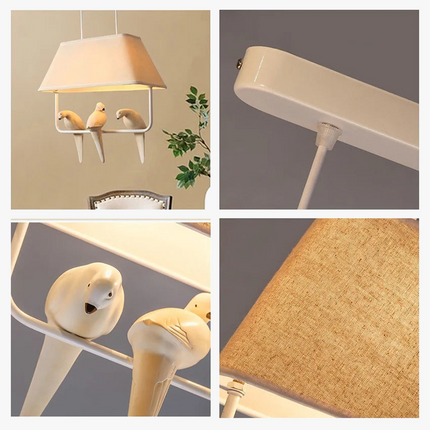 Lustre suspension japonais minimaliste avec motif oiseau — LZ4X9T