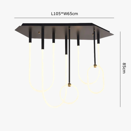 Lustre LED dimmable style nordique minimaliste à lignes modernes — LZ4X9P