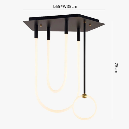 Lustre LED dimmable style nordique minimaliste à lignes modernes — LZ4X9P
