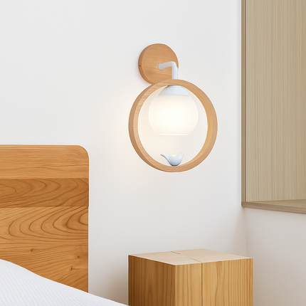 Lustre suspension en bois design oiseau pour décoration intérieure — LZ4M9T1