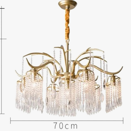 Lustre suspension en cristal et métal doré élégant — LZ4X7B9Q