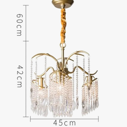 Lustre suspension en cristal et métal doré élégant — LZ4X7B9Q