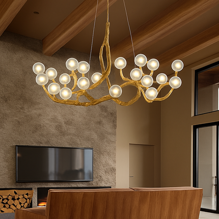 Lustre suspension moderne en résine style rétro branche d’arbre — LZ4X9P2