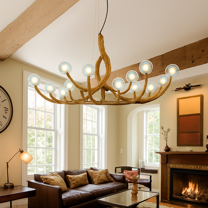Lustre suspension moderne en résine style rétro branche d’arbre — LZ4X9P2