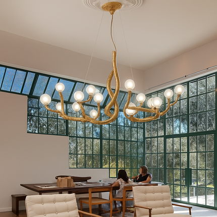 Lustre suspension moderne en résine style rétro branche d’arbre — LZ4X9P2