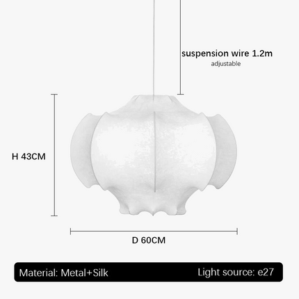 Lustre suspension en soie style wabi-sabi pour intérieur — LZ4X9T2