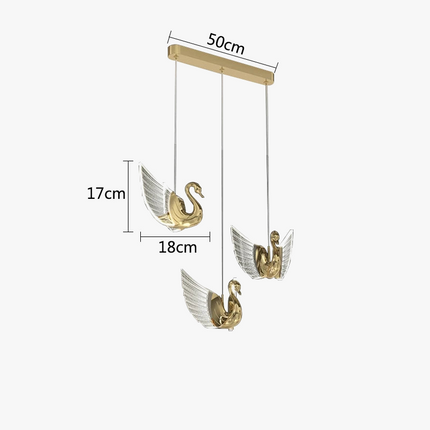 lustre suspendu led nordique design cygne de luxe