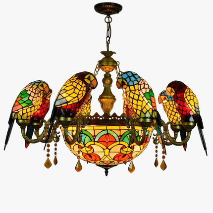 lustre suspendu led perroquet en verre post-moderne rétro américain