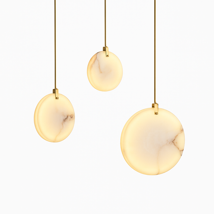 Lustre suspendu rond en marbre pour décoration moderne — LZ4X9J