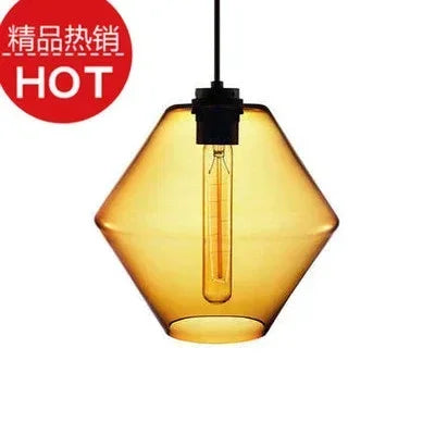 Lustre suspendu en verre transparent au design moderne et élégant — LZ4X9J