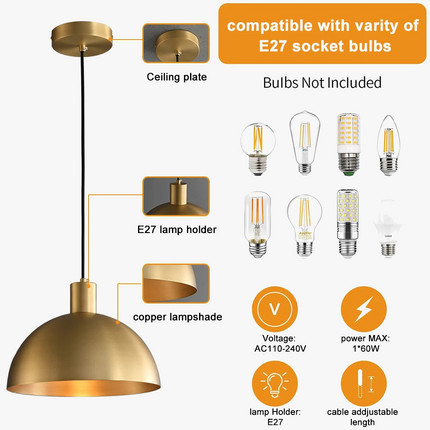 Suspension dorée au design moderne pour extérieur style ferme — LZ4P9XQ