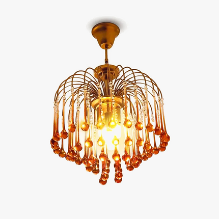 Lustre suspension rétro en verre marron élégant et moderne — LZ4P9X