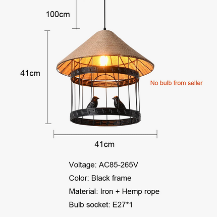 lustre suspension cage à oiseaux style industriel loft