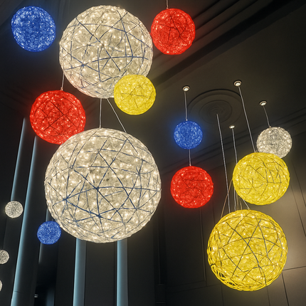 Suspension loft LED boule étincelante en acier inoxydable — LZ4F9X2