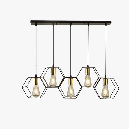 Lustre à suspension en fer forgé à têtes multiples avec câble ajustable — LZ4X9P