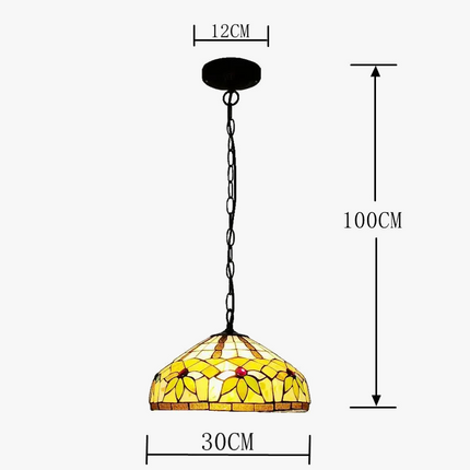 Lustre Tiffany feuilles pour éclairage créatif de café et restaurant — LZ4X9B
