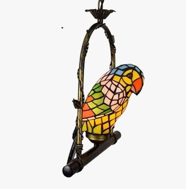 Lustre Tiffany vitrail lumineux oiseau perroquet élégant — LZ4X9T2