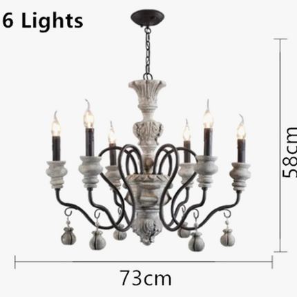 Lustre vintage à bougie style européen rétro pour intérieur moderne — LZ4X9J