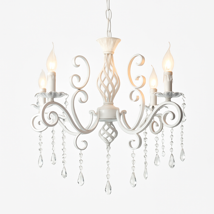 Lustre vintage en cristal et fer forgé pour éclairage élégant — LZ4X9Q