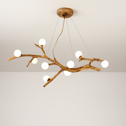 Lustre vintage en résine avec branches d'arbre et LED intégrée — LZ4X9P2