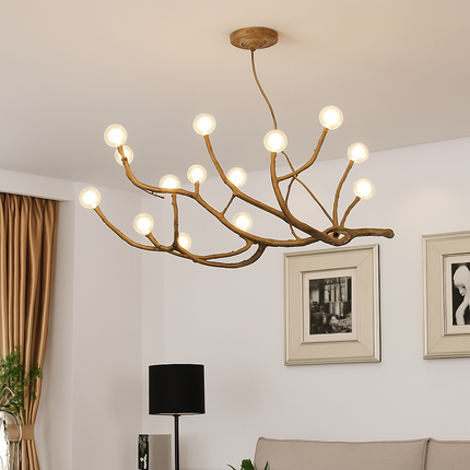 Lustre vintage en résine avec branches d'arbre et LED intégrée — LZ4X9P2