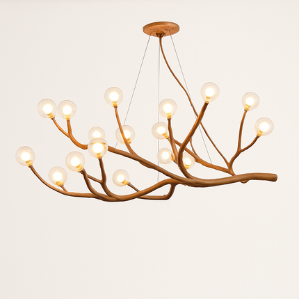 Lustre vintage en résine avec branches d'arbre et LED intégrée — LZ4X9P2