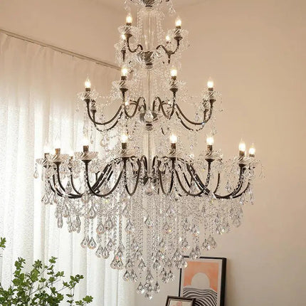 Lustre vintage en cristal avec éclairage LED élégant — LZ4X9P