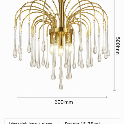 Lustre vintage LED en verre ambré pour hôtel et villa — LZ4X9P