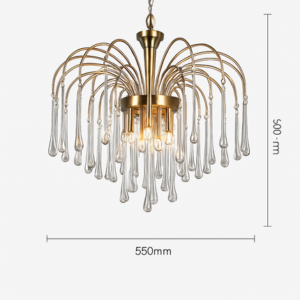 Lustre vintage LED en verre ambré pour hôtel et villa — LZ4X9P