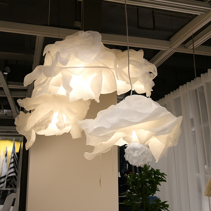 Lustre suspension en papier blanc motif fleur design — LZ4Q7M2