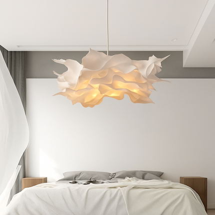 Lustre suspension en papier blanc motif fleur design — LZ4Q7M2