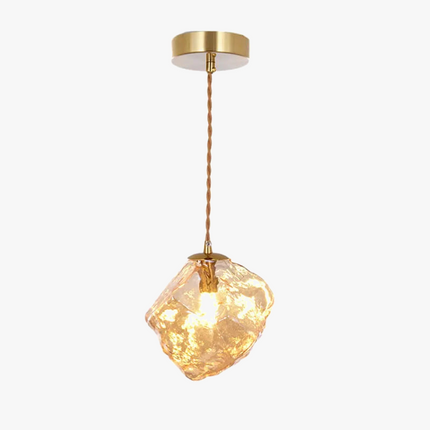 Lustre en verre ambré style bloc de glace pour bar et restaurant — LZ4XJ9