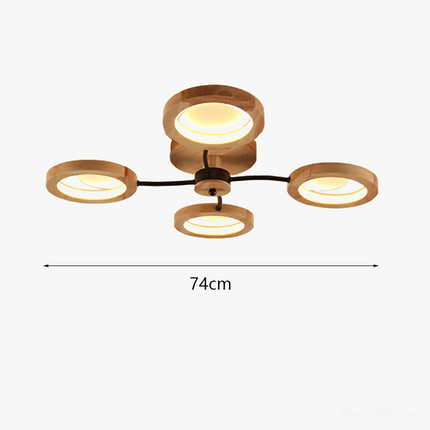 Lustre moderne en bois avec LED style nordique — LZ4X9P2