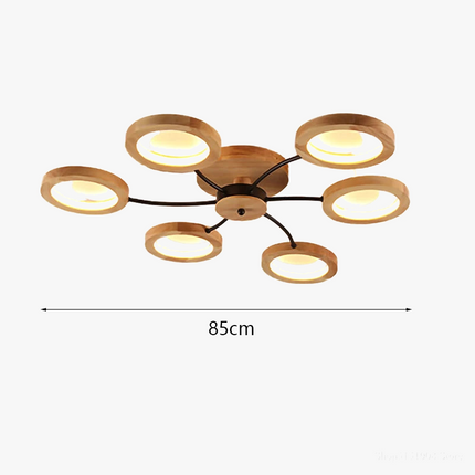 Lustre moderne en bois avec LED style nordique — LZ4X9P2