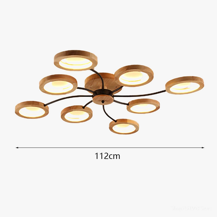 Lustre moderne en bois avec LED style nordique — LZ4X9P2