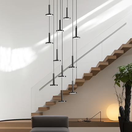 Lustre LED moderne pour escalier et cafés de luxe — LZ7FQ2