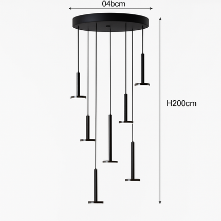 Lustre LED moderne pour escalier et cafés de luxe — LZ7FQ2