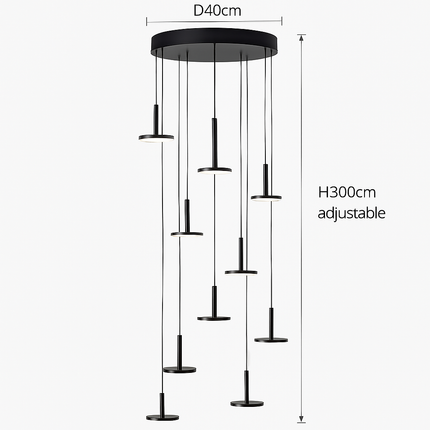 Lustre LED moderne pour escalier et cafés de luxe — LZ7FQ2