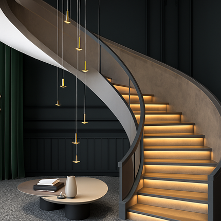 Lustre LED moderne pour escalier et cafés de luxe — LZ7FQ2
