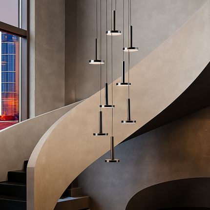 Lustre LED moderne pour escalier et cafés de luxe — LZ7FQ2