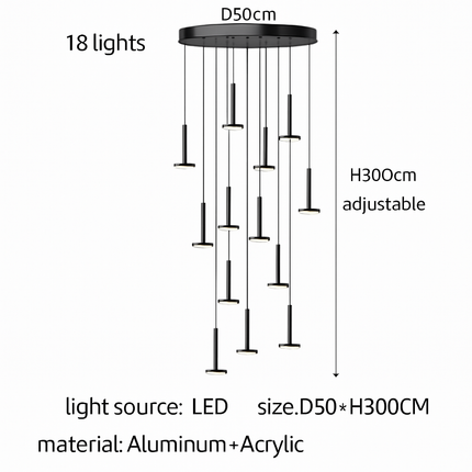 Lustre LED moderne pour escalier et cafés de luxe — LZ7FQ2