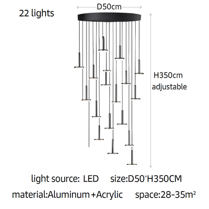 Lustre LED moderne pour escalier et cafés de luxe — LZ7FQ2