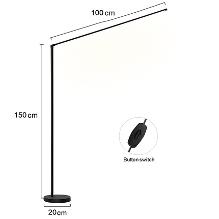 Lampadaire LED minimaliste super lumineux pour lecture et salon — LZ4X9P