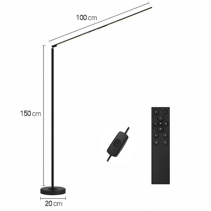 Lampadaire LED minimaliste super lumineux pour lecture et salon — LZ4X9P