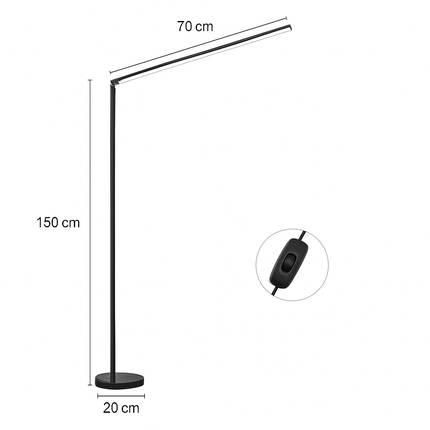 Lampadaire LED minimaliste super lumineux pour lecture et salon — LZ4X9P