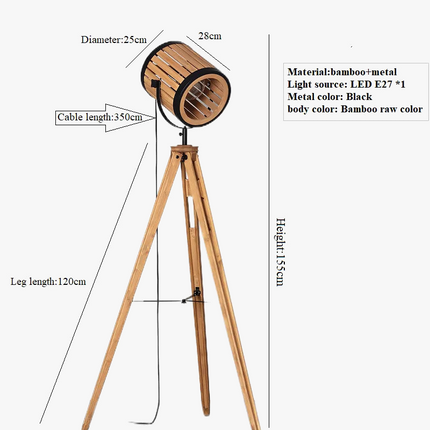 Lampadaire en bois de noyer avec suspension intégrée — LZ4X9P