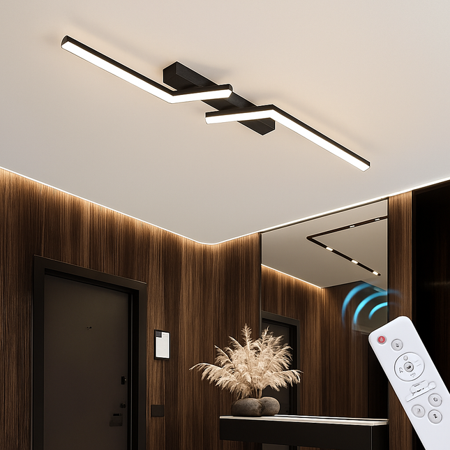 Plafonnier LED moderne noir doré pour salon et salle à manger — LZ4X9J
